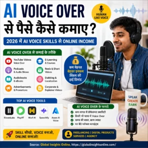 AI Voice Over Se Paise Kaise Kamaye 2026 Guide AI Voice Tools Se Online Income