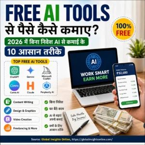 2026 के फ्री AI टूल्स से ऑनलाइन पैसे कमाने के तरीके और कमाई के अवसर