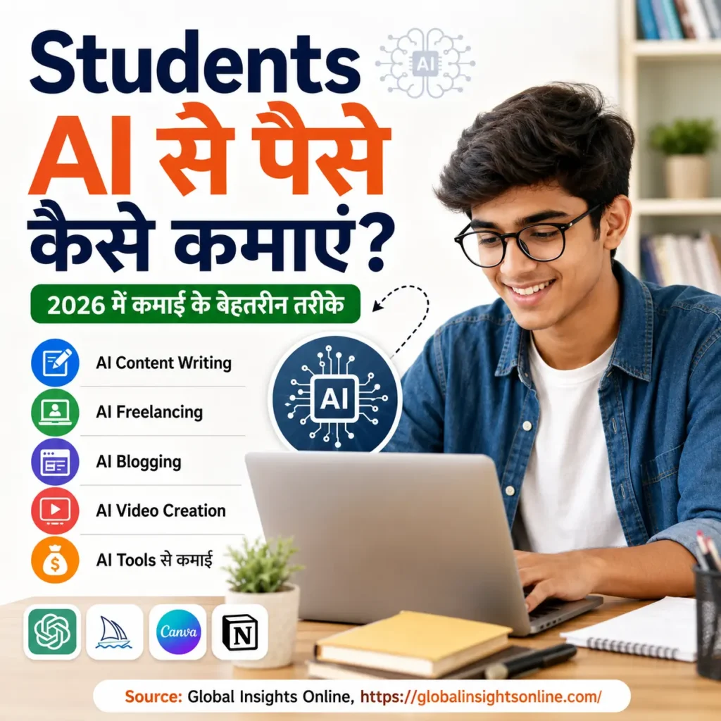 Students AI Se Paise Kaise Kamaye 2026 में AI Content Writing, Blogging और Freelancing से Online Income Guide