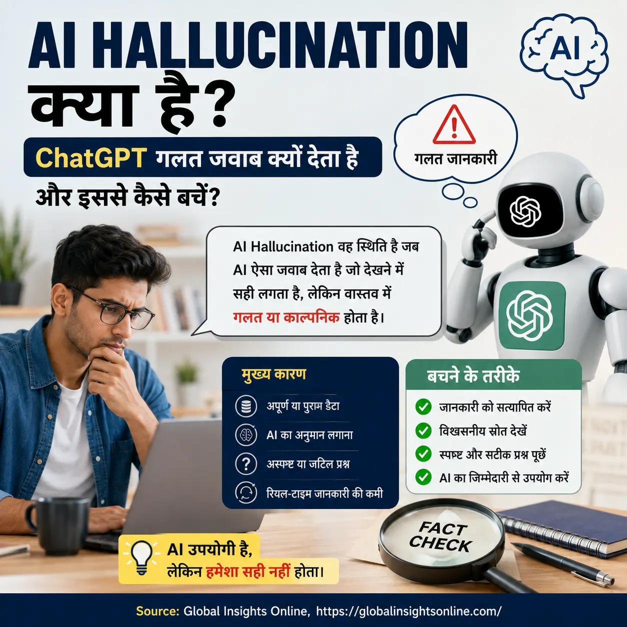 AI Hallucination क्या है और ChatGPT गलत जवाब क्यों देता है